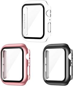 img 4 attached to Чехол AVIDDA в комплекте с закаленным стеклом для экрана для Apple Watch 38 мм серии 3/2/1: Полное покрытие ультратонкой оболочкой - Улучшенная защита для iWatch 38 мм!