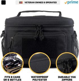 img 2 attached to 🥪 HSD Lunch Bag - Insulated Cooler with MOLLE/PALS Webbing, Adjustable Padded Shoulder Strap - Ideal for Adults and Kids (Black, Medium)