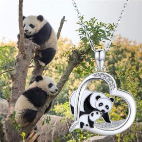 img 1 attached to 🐼 Silver Plated Panda Elephant Pendant Necklace with Crystal Rose Flower Chain - Chic Jewelry for Women and Girls