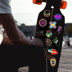 img 2 attached to 🌈 Vibrant Neon Stickers: 50 Pcs Waterproof Vinyl Laptop Stickers for VSCO Aesthetic-Seekers - Cute, Trendy Stickers for Water Bottles, Skateboards, Cars & Helmets