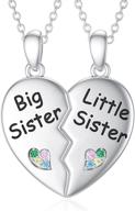 shusukue sister necklace set - heart-shaped sterling silver jewelry for girls and women, perfect gift for sisters on birthdays and special occasions logo