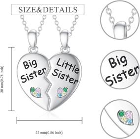 img 1 attached to SHUSUKUE Sister Necklace Set - Heart-Shaped Sterling Silver Jewelry for Girls and Women, Perfect Gift for Sisters on Birthdays and Special Occasions