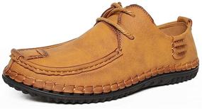 img 4 attached to Men's Awanxy Adjustable Moccasin Comfort Loafers - Ultimate Comfort Shoes