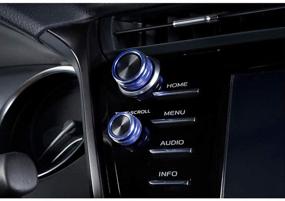 img 1 attached to Thor-Ind 5PCS Кнопки центральной консоли регулятора АС, климатической системы, аудиофункций, заднего зеркала и облицовки выключателя для Toyota Camry 2018 2019 2020 (синий)