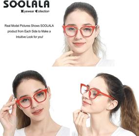 img 2 attached to 😎 Stylish Oversized Cat Eye Reading Glasses for Women - SOOLALA Readers with Exceptional Quality