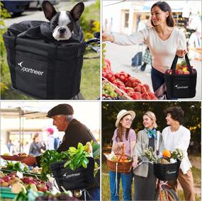 img 1 attached to 🚲 Sportneer Quick Release Bike Basket, Multipurpose Handlebar Basket, Folding Detachable Small Pet Carrier, Easy Install Bicycle Basket for Grocery Shopping, Picnic, and Camping, Max. Bearing Capacity: 11lbs