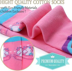 img 3 attached to Kids' Crazy Fun Animal Unicorn Knee High Socks - 6 Pack of Novelty Long Boot Socks