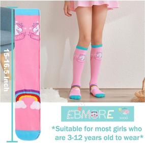 img 1 attached to Детские безумные веселые носки с коленками с изображением животного единорога - 6 пар новаторских длинных сапоговых носков