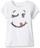 🌟 dream star girls' little short sleeve glitter smiley screen front and # reasons to feel happy about logo