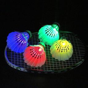 img 1 attached to 🏸 LED Badminton Shuttlecock Set - Glow in The Dark Lighting Birdies for Yard Games, Indoor/Outdoor Sports Toys (4 Pack)