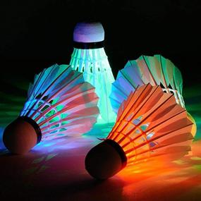 img 3 attached to 🏸 LED Badminton Shuttlecock Set - Glow in The Dark Lighting Birdies for Yard Games, Indoor/Outdoor Sports Toys (4 Pack)