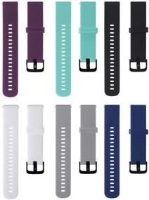 img 3 attached to 📿 TECKMICO 6PCS Wristbands for Garmin Vivoactive 3/Forerunner 645 Music - Silicone Replacement Bands (6-Pack Color, Buckle Design)