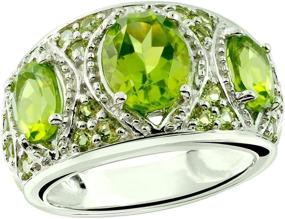 img 4 attached to 💍 925 Sterling Silver RB Gems Ring | Genuine 5 Carat Gemstones | Rhodium-Plated Finish | 3-Stone Style