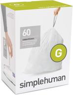 🗑️ simplehuman code g custom fit drawstring trash bags, 30 liter / 8 gallon, white, 60 pack logo