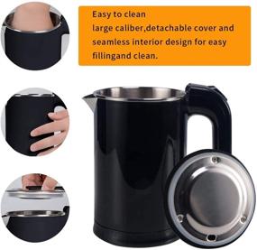 img 1 attached to DCIGNA Electric Tea Kettle - Portable Stainless Steel Travel Kettle 🔵 for Coffee & Tea - 0.5L, Auto Shut-off, Fast Boiling - Dark Blue