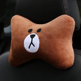 img 3 attached to 🚗 Tianmei Cute Cartoon Car Headrest Pillow - 2PCS Neck Support Cushions for Comfortable Driving