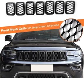 img 4 attached to 🔴 RT-TCZ 7PCS Front Grill Mesh Inserts for Jeep Grand Cherokee 2017-2021 (Black) - Not Compatible with SRT, Trackhawk & 2021 Grand Cherokee L