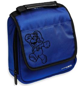 img 4 attached to Officially Licensed Nintendo Carrying Case - Traveling Carry Case with Hard Zipper, Shoulder Strap, and Handle - Compatible with Nintendo Switch, 2DS, 3DS, 3DS XL, DS, DS XL, DS Lite - Blue