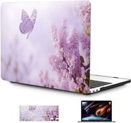 🌸 oneget macbook pro 13 inch case 2016-2019 release a2159 a1989 a1706 a1708, flower pattern hard shell case with keyboard cover & screen protector (f18) logo