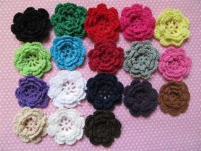 img 1 attached to 🌸 Vibrant Set of 20 Eight Petals 2" Crocheted Spring Flowers Appliques by YYCRAFT - A Blossoming Touch for Crafts