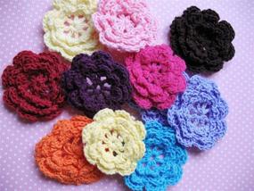 img 2 attached to 🌸 Vibrant Set of 20 Eight Petals 2" Crocheted Spring Flowers Appliques by YYCRAFT - A Blossoming Touch for Crafts