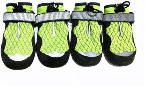 img 4 attached to 🐾 Xanday Dog Cotton Boots: Waterproof, Warm Winter Shoes with Reflective Straps and Wear-Resisting Soles | 4PCS