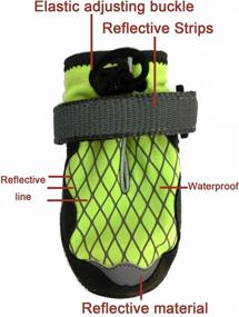 img 2 attached to 🐾 Xanday Dog Cotton Boots: Waterproof, Warm Winter Shoes with Reflective Straps and Wear-Resisting Soles | 4PCS