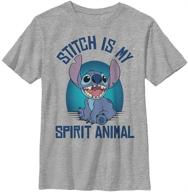 disney lilo & stitch spirit stitch boy's heather crew t-shirt logo