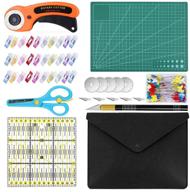 🧵 yisoo 96pcs rotary cutter kit - 45mm rotary cutter with cutting mat, carving knife, patchwork ruler, storage bag, replacement blades, fabric sewing clips - complete sewing tool set logo