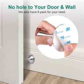 img 1 attached to 🚪 Convenient 2 Pack Magnetic Door Stopper with Stainless Steel Catch - No Drilling Required!
