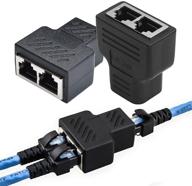 🔌 ethernet splitter adapter | tonegod rj45 female 1 to 2 female socket adapter | lan network connector extender plug | compatible with cat5, cat5e, cat6, cat7 | 2 pack adapter logo