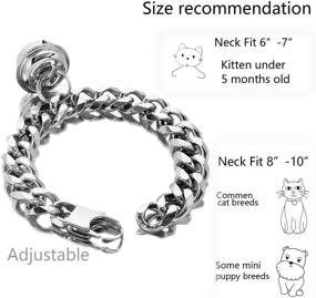 img 1 attached to 🐾 Стильный серебряный ошейник для кошек и собак: стальная цепочка с бубенчиком, невозможный для грызения щенками и котятами.