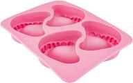 😄 fon-10014 smile teeth denture shaped ice tray mold: perfect gag or white elephant gift for dentists or seniors! make 4 cubes! one size! (pink) logo