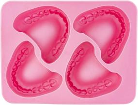 img 3 attached to 😄 FON-10014 Smile Teeth Denture Shaped ICE Tray Mold: Perfect Gag or White Elephant Gift for Dentists or Seniors! Make 4 Cubes! One Size! (Pink)