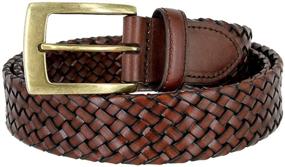 img 1 attached to 👞 Genuine Leather Men's Accessories with Antiqued Buckle and Basketweaved Design