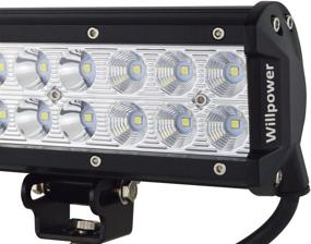 img 1 attached to 🚗 12 inch 72W Spot Flood Combo LED Work Light Bar for Truck Car ATV SUV 4X4 Jeep Truck Driving Lamp (72W, Combo) by Willpower