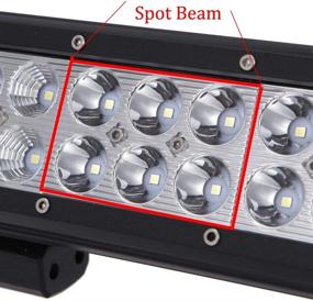 img 3 attached to 🚗 12 inch 72W Spot Flood Combo LED Work Light Bar for Truck Car ATV SUV 4X4 Jeep Truck Driving Lamp (72W, Combo) by Willpower