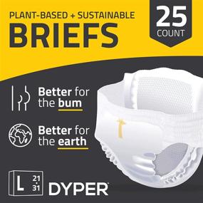 img 3 attached to 🍃 DYPER Large Bamboo Pull On Diaper Brief - Ink Free, Soft & Durable (25 Count)