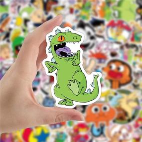 img 3 attached to Retro 90s Cartoon Stickers: Cool Anime Style, Waterproof Vinyl Decals for Laptop, Water Bottles, Skateboard, Phone, Bicycle & More - 50PCS Set, Cute Luggage, Guitar Decal, Graffiti Patches - Perfect for Decoration & Gifts