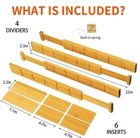 img 1 attached to Adjustable Dividers，6 Adjustable Expandable Organization