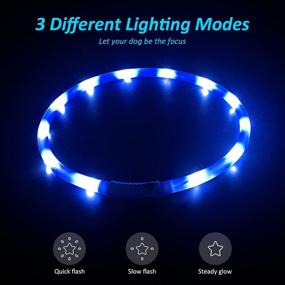 img 3 attached to 🐶 HIGO USB Rechargeable LED Dog Collar: Lightweight Silicone Safety Necklace for Small to Large Dogs