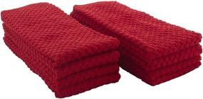 img 1 attached to 🎅 Terry Cotton Kitchen Towels, Set of 8 - 400 GSM Absorbent Dish Towels, Soft & Christmas-Ready. Ideal Size: 25x15 Inches, Vibrant Red Color.