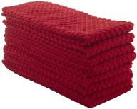 🎅 terry cotton kitchen towels, set of 8 - 400 gsm absorbent dish towels, soft & christmas-ready. ideal size: 25x15 inches, vibrant red color. logo