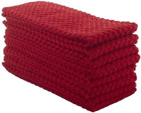img 4 attached to 🎅 Terry Cotton Kitchen Towels, Set of 8 - 400 GSM Absorbent Dish Towels, Soft & Christmas-Ready. Ideal Size: 25x15 Inches, Vibrant Red Color.