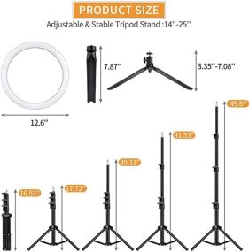 img 1 attached to 📸 Enhanced 12.6" RGB Selfie Ring Light with Stand - 27 Light Modes & 10 Brightness Levels, Remote Shutter & Dual Tripod Stands for Live Stream/Makeup/YouTube Video/Photography