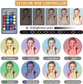 img 3 attached to 📸 Enhanced 12.6" RGB Selfie Ring Light with Stand - 27 Light Modes & 10 Brightness Levels, Remote Shutter & Dual Tripod Stands for Live Stream/Makeup/YouTube Video/Photography