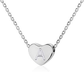 img 4 attached to 💌 WIGERLON Initial Letter Heart Necklace: Stainless Steel 925 Silver Plated for Women and Girls - Enhanced SEO