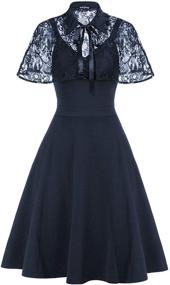 img 4 attached to 👗 Gothic Inspired Flared Cocktail Dress for Women's Wedding Attire