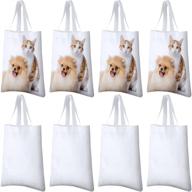 versatile sublimation canvas bags: 8-piece set for custom crafting and decorating logo