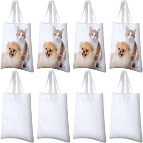 img 4 attached to Versatile Sublimation Canvas Bags: 8-Piece Set for Custom Crafting and Decorating